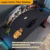 DESIGNA 60" Gaming Desk with RGB LED Lights, Large Z-Shaped Gaming PC Desk with Carbon Fiber Desktop Home Office Computer Game Desk Table for Gam