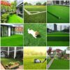 Artificial Grass 1m X 1m Realistic Astro Turf Fake Grass Roll Replacement Artificial Turf Natural Indoor Outdoor Artificial Grass Underlay for Ga