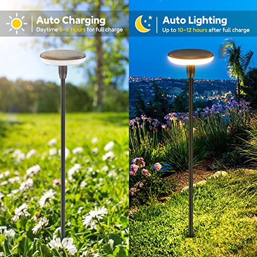 GEARLITE Solar Lights Outdoor Garden, 4 Pack Super Bright Garden Lights Solar Powered Built-in 1000mAh Battery, Sway by Wind, Waterproof Garden O