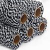 AUERVO 100M Christmas Twine, Black and White String Cotton Wrapping Twine For Xmas Packing Gift Wrapping String Decorations DIY Crafts and Handma