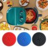 3 Packs Air Fryer Liners, 9 Inch Round Non-Stick Reusable Silicone Air Fryer Mats Heat Resistant Steamer Mats BPA Free Perforated Mats, 100 Perce