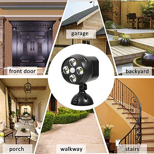 NICREW Battery Powered Outdoor LED Security Light 1 Pack, PIR Motion Sensor Spotlight, Weatherproof Outdoor Wall Light for Gardon Walkways, 600 L