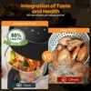 Air Fryer Oilless Oven with 8 Presets Rapid Air Circulation, 4.5L Capacity, LED Touch Control, Visible Cooking Air Fryers, Black