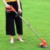 String Trimmer Electric Lawn Mower Small Household Lawn Mower The Best Assistant for Gardens and Farms with Plastic Blade (Size : Battery*2)