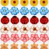 30PCS Window Fly Traps, Flies & Bug Window Fly Trap, Fly Trap Killer Stickers, Floral Pattern Design Sticky Fly Catcher for Indoor Houseflies Fly