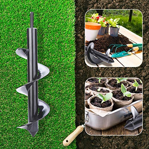 Earth Auger Drill Bit Planter Digger Auger Tool for Outdoor Garden Planting 8 x 30cm