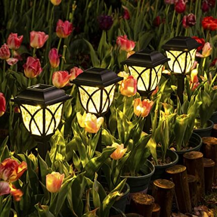 Solpex 6 Pack Solar Pathway Lights Outdoor, LED Solar Garden Lights, Waterproof Solar Landscape Lights for Lawn, Patio, Yard, Garden, Walkway