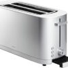 ZWILLING ENFINIGY Long Slot Toaster, 3 Automatic Programs, 7 Degree Toasting, Shut Off Function, for 4 Short or 2 Long Slices, Silver