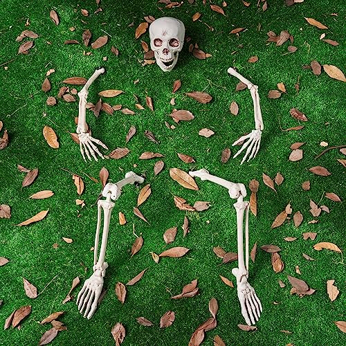 JOYIN 5 PCS Life Size Groundbreaker Skeleton Stakes Halloween Decorations, Full Body Skeleton Yard Stake Realistic Yard Lawn Garden Stakes for Ha
