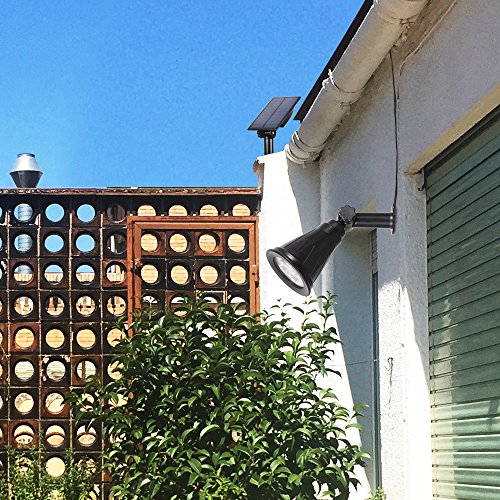 T-SUN Solar Spotlights, Color-Changing 7 LED Waterproof Outdoor Garden Wall Lights, Auto-on/Off, 180 Angle Adjustable Landscape Light, Separately