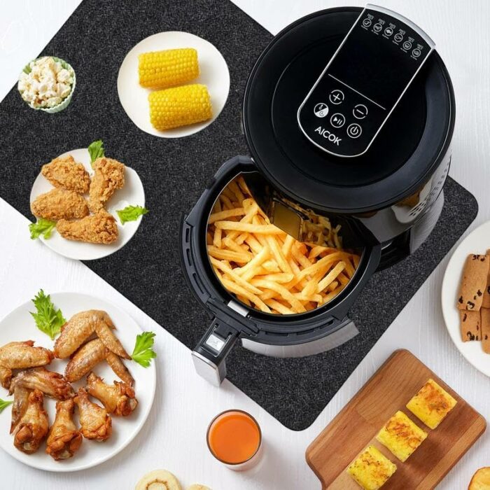 2Pcs Heat Resistant Mat for Air Fryer,BetterJonny Kitchen Countertop Protector Mat, Non-Slip Appliance Moving,Mat Kitchen Appliance Sliders Funct