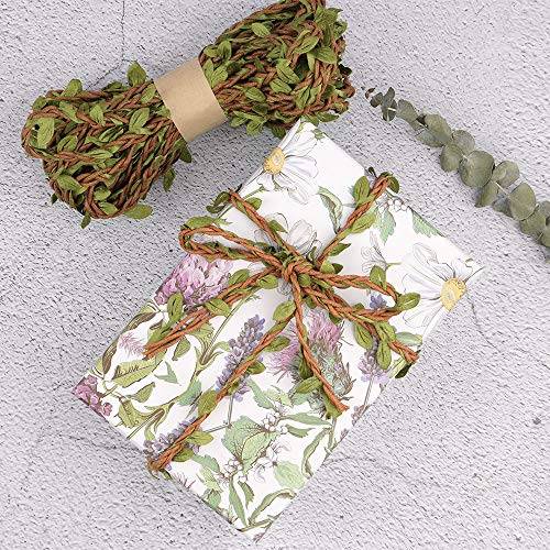 NOGAMOGA Jute Twine, 132 Feet Artificial Vine, Foliage Leaf Plant Garland for DIY Crafts, Wedding Decoration, Home, Garden Artworks and Crafts