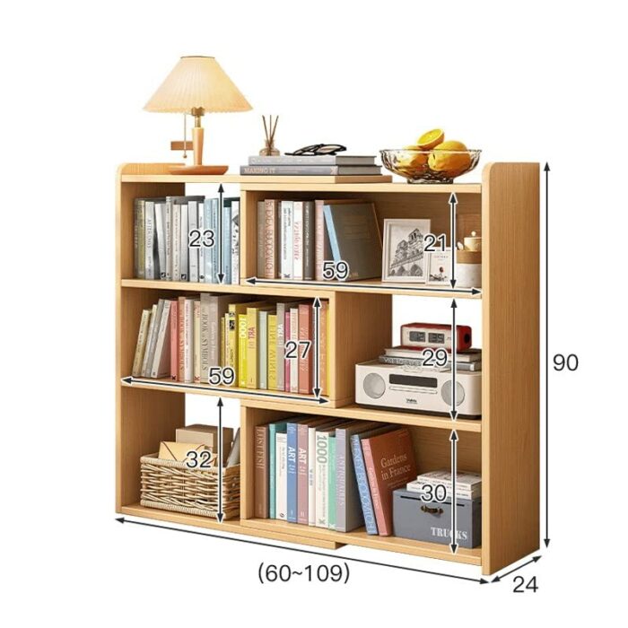 MJWDP Simple Bookshelf Shelf Wall Home Bedroom Storage Cabinet Office Study Bookcase Bookshelf Storage (Color : D, Size : 90cm)