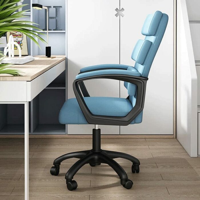 SLNFXC Computer Chair Backrest Leisure Chair Comfortable Stool Office Chair Long Student Study Chair Computer Chair (Color : Argento, Size : Tall