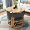 KUKIXO 80cm Small Round Business Negotiation Reception Tables and Chairs CombinationOffice Hotel Picnic Tables Garden Furniture Combination Sets