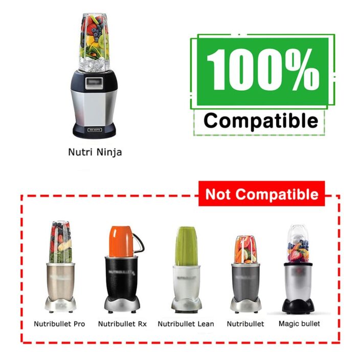 Yur1help 950 ml Juicer Cup Replacement Parts Compatible with Nutri Ninja Auto-iQ Mixer, Cups Accessories for BL450, BL480, BL481, BL642, BL682 an