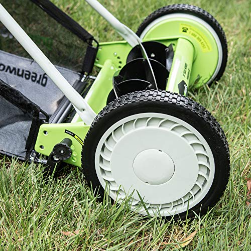 GreenWorks 25052 16-Inch Reel Lawn Mower with Grass Catcher