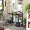 WALNUT 39" Folding Computer Desk Writing Desk with 8 Hooks for Home Office Laptop (Color : A)