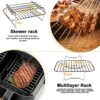 YINGRACE Dual Air Fryer Accessories 8PCS, Double Basket Airfryer Accessory Compatiable for Ninja Foodi AF300UK 7.6L, Lakeland 8L, Salter 8.2L, An