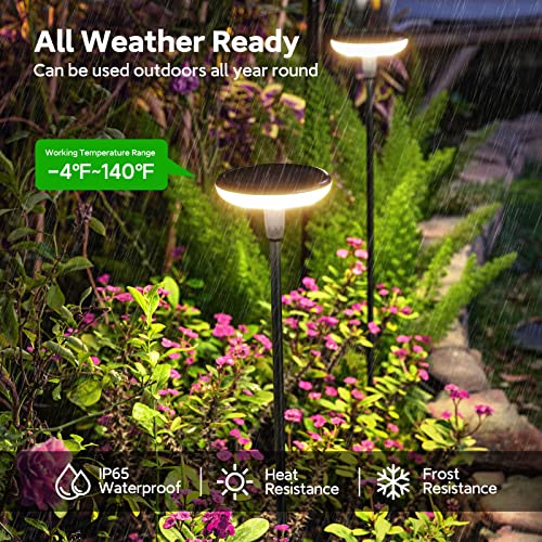 GEARLITE Solar Lights Outdoor Garden, 4 Pack Super Bright Garden Lights Solar Powered Built-in 1000mAh Battery, Sway by Wind, Waterproof Garden O