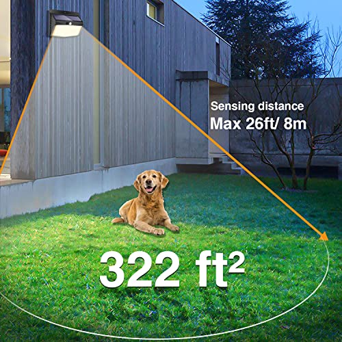 Peasur Solar Lights Outdoor Garden, Upgraded Solar Security Lights Outdoor Motion Sensor 138 LED with 3 Lighting Modes, IP65 Waterproof Outside L