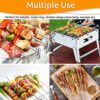 Zemoeng Air Fryer Skewer Rack for Ninja Dual, BBQ Rack with 14 Skewers, 304 Stainless Steel Grilling Rack Air Fryer Accessories for Double Basket