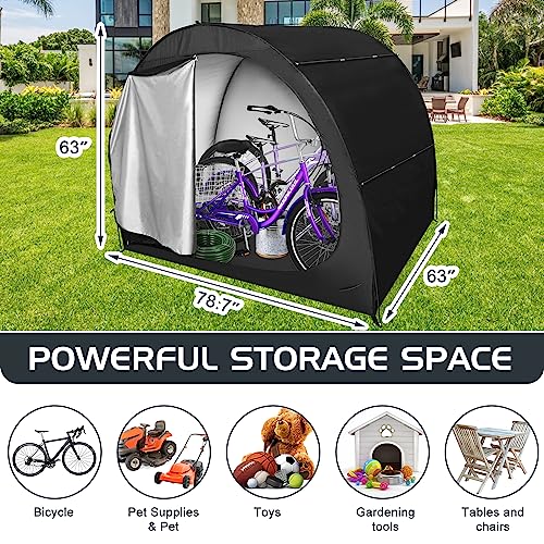 H&ZT Oversized Bike Storage Tent - 63" Depth Storage for Over 4 Bikes Waterproof Anti-uv Outdoor Bicycle Cover, Lawn Mower Garden Tools Shed, Bac