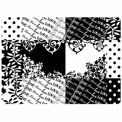 Trendwerk77 GmbH G-Cube Laptop Film Protective Film for any Device up to 17/15.4/14 / and 13 Inches Black and White Quilt Design