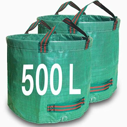 Singwow Garden Waste Bags 500L x 2 Heavy Duty Garden Bags, Reusable Garden Sacks with Handles, Ideal for Collecting Garden Waste, Plant waste gra