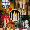 Yeahmart 6PCS LED Taper Candle Lights, Flameless Battery Operated Window Candles for Christmas Wedding Churches Birthday Party Decorations, Warm