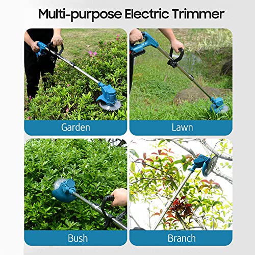 mingqian 21V Telespic Handheld rdless Grass Trimmer Electric Lawn Mower 2 Pack 1500mAh Reable Battery Fast r Multi Function Power Lithium Trimmer