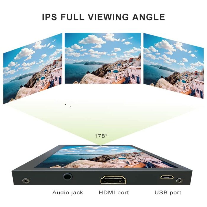 LESOWN 7 inch Monitor IPS Mini LCD Display Second Screen 1024x600 HDMI Small Portable Computer Monitor with Dual Speakers Audio Jack Metal Case