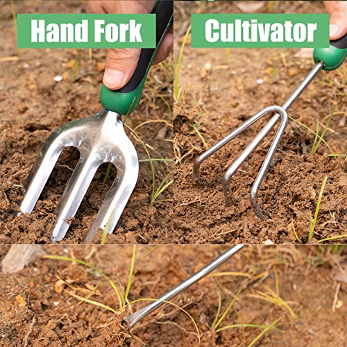 DEWINNER Garden Tool Set, Hand Tool Gift Kit, Outdoor Gardening transplanting for Gardener, with heavy duty hold bag for storage