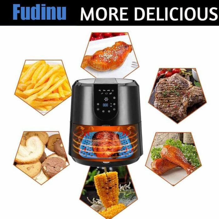 Reusable Silicone Air Fryer Liners,3 Pack 7.5 Inch Square Non-Stick Air Fryer Mats,100% Food-Grade, Easy Clean Air Fryer Accessories for Cosori,G