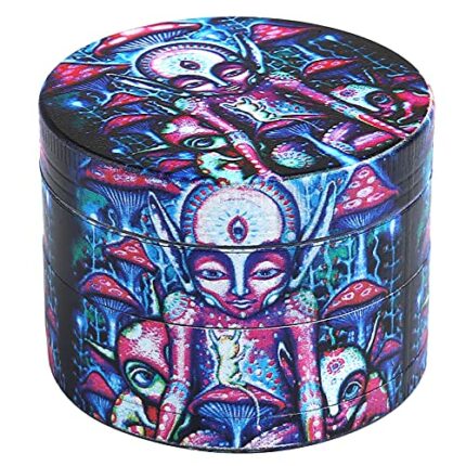 LIHAO 2 inch Grinder 4 Layer Zinc Alloy Spice Grinder - Blue Alien