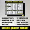 Air Fryer Cheat Sheet Magnet - Extra Large Easy to Read Airfryer Accessory - Magnetic Air Fryer Cooking Times Chart, Kitchen Gadget Reference Gui