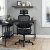 ZCMEB Mainstays Ergonomic Office Chair With Adjustable Headrest, Black Fabric, 275lb Capacity