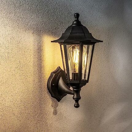 CGC Black Outdoor Wall Lantern Traditional Vintage Light Garden Porch Patio Door Lamp Weatherproof Corrosion Resistant Outside Door Patio Terrace