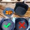 Silicone Air Fryer Liner, Tower Air Fryer Accessories， 8.3Inch Square Air Fryer Basket, Air Fryer Silicone Liners Reusable, 2Pcs Foldable （Bule a