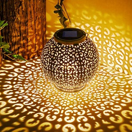 Solar Lantern Outdoor Hanging Garden Light Solar Power Lantern Waterproof Garden Ornament Outdoor Decoration for Porch,Yard Courtyard,Table, Lawn
