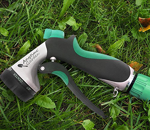 NO Leak Garden Hose Nozzle Spray Gun Heavy Duty, Metal Water Sprayer for Powerful Watering and Misting - 8 Pattern Spraying for Cleaning, Car Was