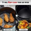 Black Silicone Air Fryer Liners Round - Ninja Air Fryer Accessories With Handle - Non-Stick, Durable, & Reusable Air Fryer Liners - 7.8 Inch & 8.
