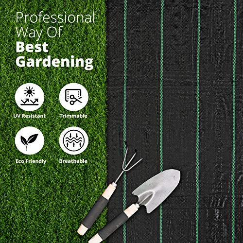 LawnScape Weed Control Membrane 2M x 10M UV Stabilized Woven PP Nature Friendly Heavy Duty Weed Barrier Fabric for Garden, Ground, Cover Sheet, R