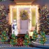 Upgraded 4-Pack Solar Christmas Tree Garden Stake Lights for Christmas Decorations, Solar Christmas Yard Stake Outdoor Waterproof Christmas Pathw