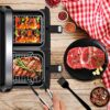 2Pcs Air Fryer Rack, Ninja Air Fryer Accessories for Dual Air Fryers, Multi-Purpose 304 Stainless Steel Double Layer with Oil Brush and Air Fryer