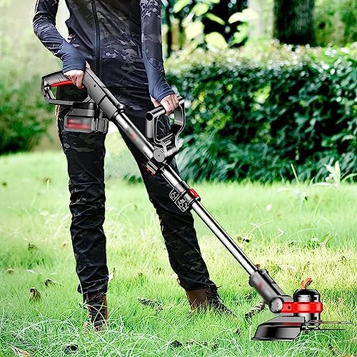 Grass Trimmer Cordless Household Rechargeable Lawn Mower Outdoor Electric Weeder Multifunctional Cleaning Equipment for Gardening (Size : Battery