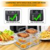 Air Fryer Rack for Ninja Dual,SHUOMAO Multi-layer Dehydrator Grill Toast Rack Air Fryer Accessories for Ninja AF300UK,AF400UK,DZ201 DZ401，Salter/