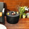 YITAHOME 127L Garden Storage Box, Waterproof Large Outdoor Storage Box, Round All-weather Deck Boxes for Patio Furniture, Pool Accessories, Easy