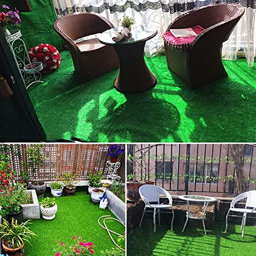 MOVKZACV Artificial Grass,Garden Synthetic Fake Grass Mat of Green High Density Natural Realistic Looking Garden Lawn,2m x 0.5m Green Astro Turf,