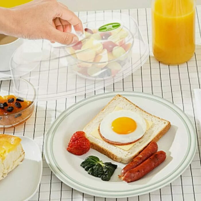 U-COOK Microwave Plate Cover Lid (5 Piece Set) - Dish Cover with Splatter Protection Guard, Steam Ventilation - Mixed Sizes For Large & Small Pla